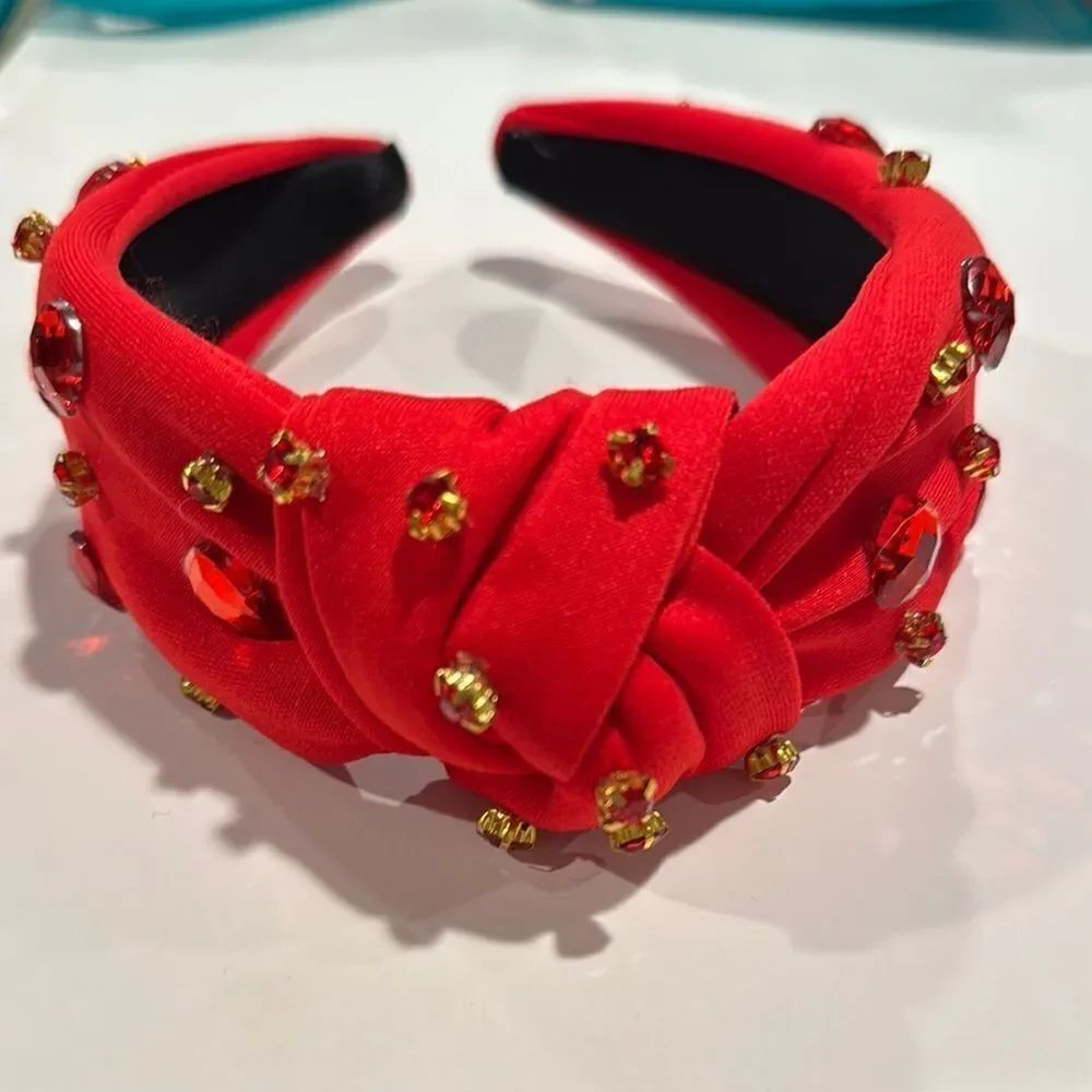 Elegant Red Bejeweled Headband